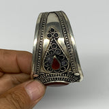 33.1g, 1.6" Red Carnelian Turkmen Cuff Bracelet Tribal Small Marquise, B13438