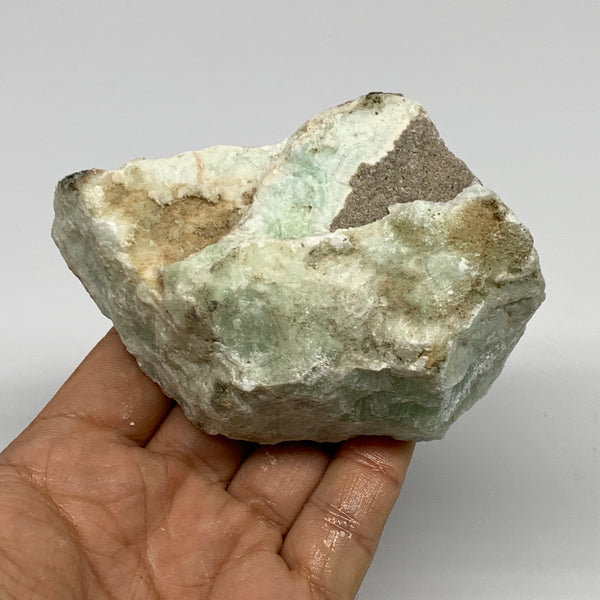 383g,3.9"x2.6"x2", Rough Pistachio Calcite Chunk Mineral @Afghanistan, B24588