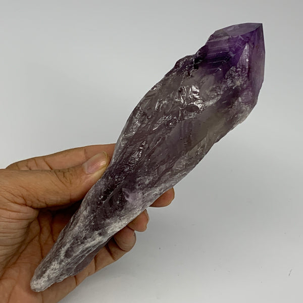 339.2g,7.5"x1.9"x1.5",Amethyst Point Polished Rough lower part from Brazil,B1913