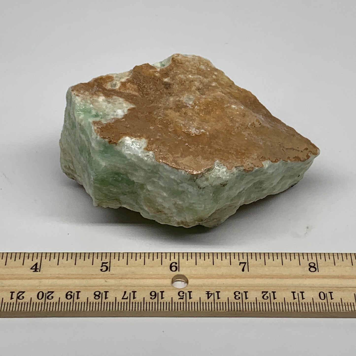 383g,3.9"x2.6"x2", Rough Pistachio Calcite Chunk Mineral @Afghanistan, B24588