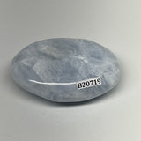 110.5g, 2.6"x1.8"x0.9" Blue Calcite Small Palm-Stone Tumbled @Madagascar, B20719
