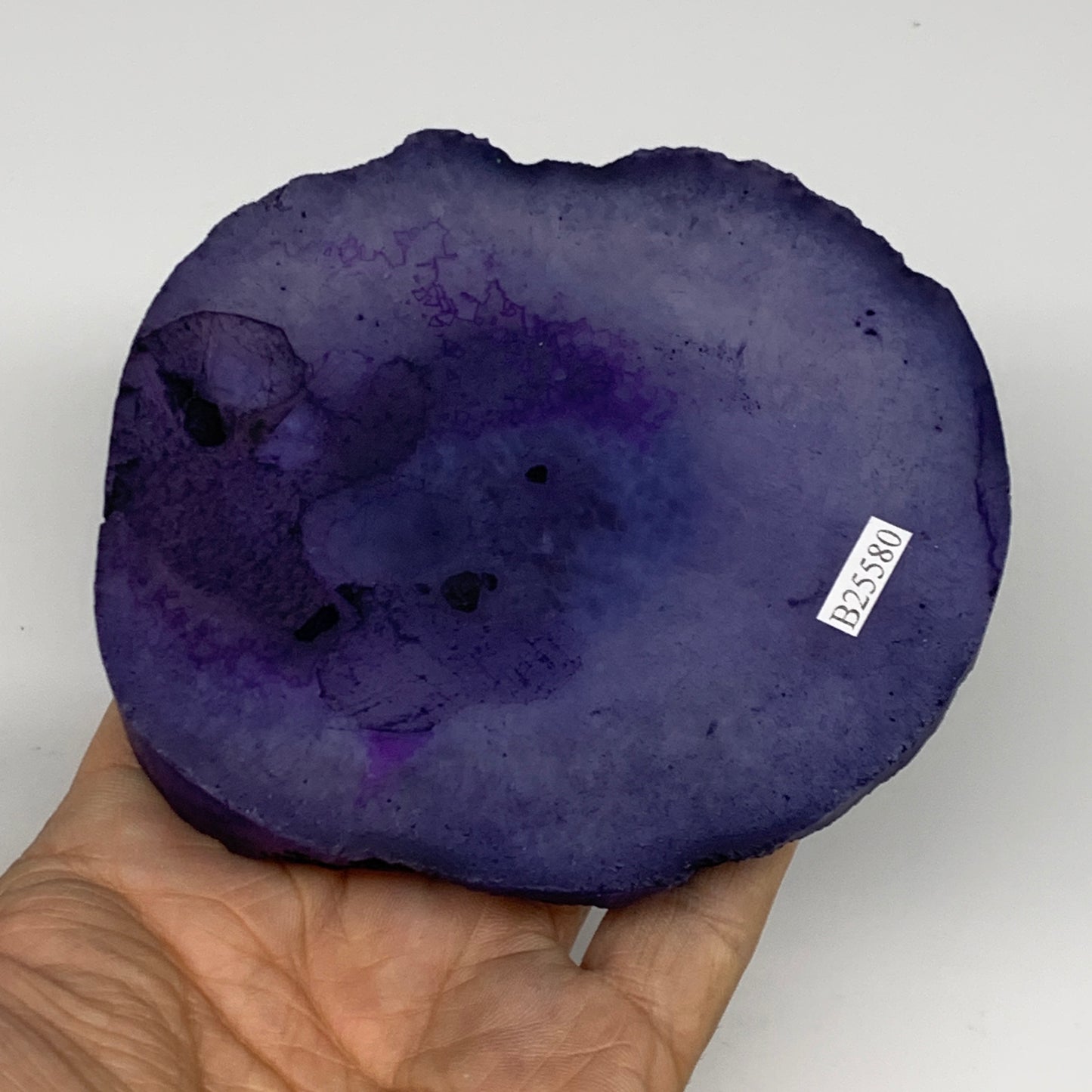 288.8g, 4.1"x3.9"x0.7", Dyed Agate Tea Light Candle Holder Crystal, B25580