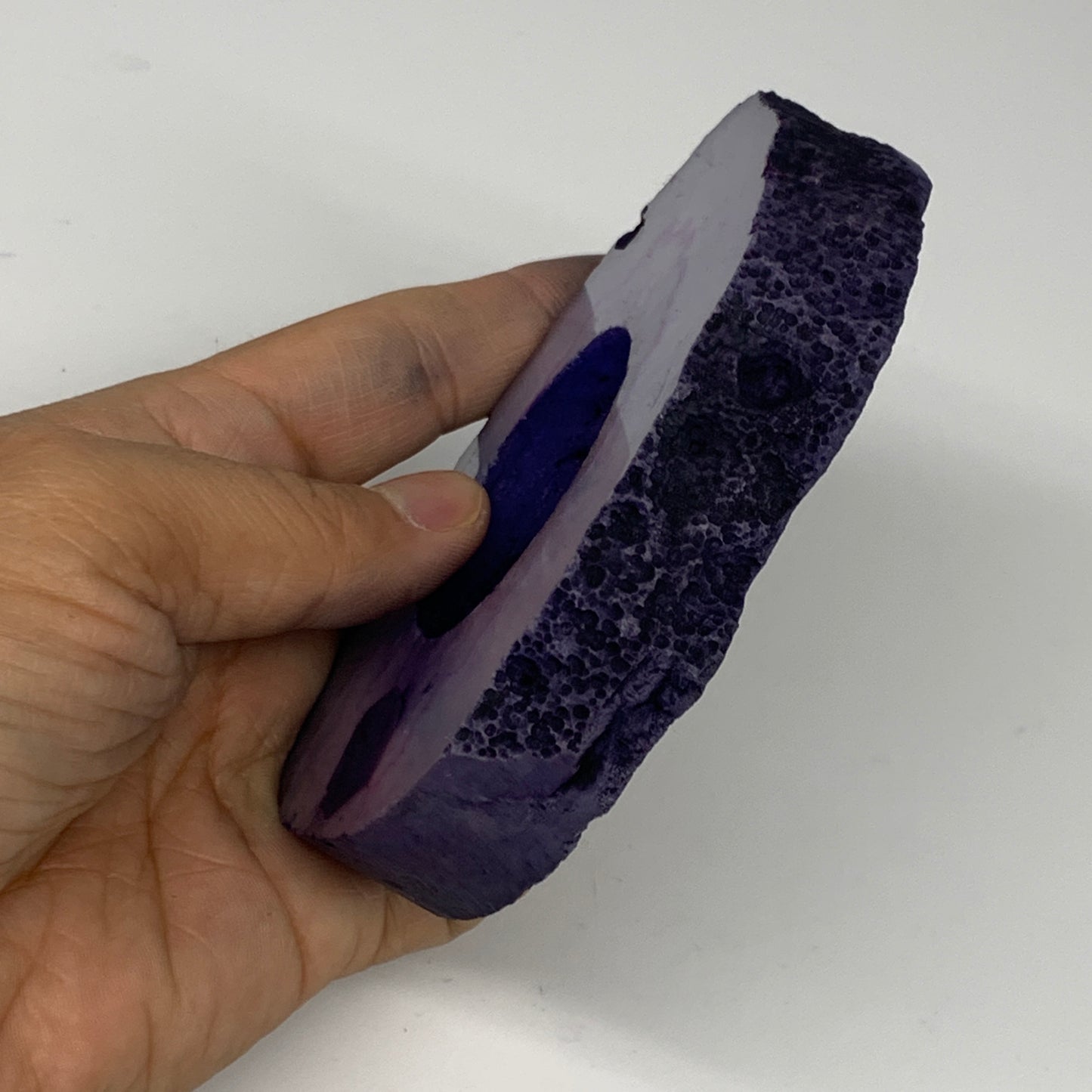 288.8g, 4.1"x3.9"x0.7", Dyed Agate Tea Light Candle Holder Crystal, B25580