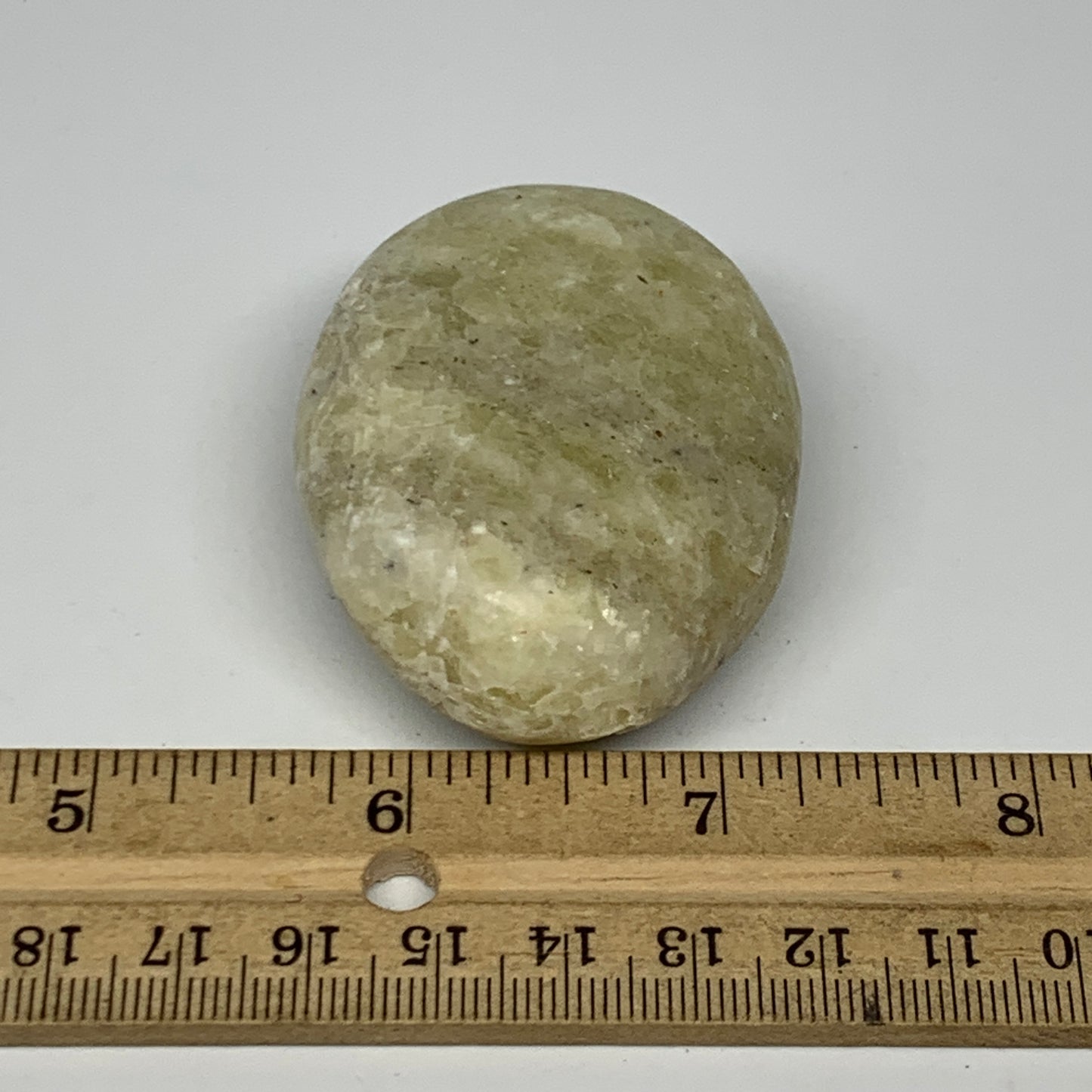 95.8g, 2.2"x1.7"x1", Natural Yellow Calcite Palm-Stone Crystal Polished Reiki, B