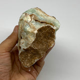 703g,4.7"x3.9"x2.5", Rough Pistachio Calcite Chunk Mineral @Afghanistan, B24589