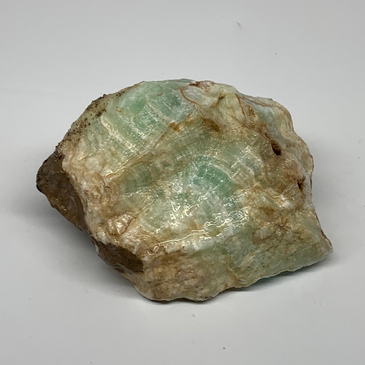 703g,4.7"x3.9"x2.5", Rough Pistachio Calcite Chunk Mineral @Afghanistan, B24589