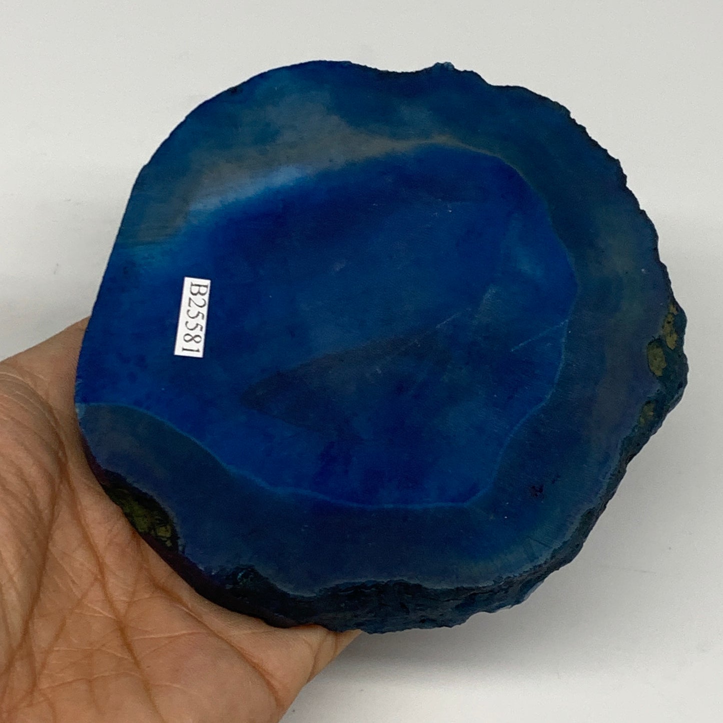 280.1g, 4.1"x3.9"x0.6", Dyed Agate Tea Light Candle Holder Crystal, B25581