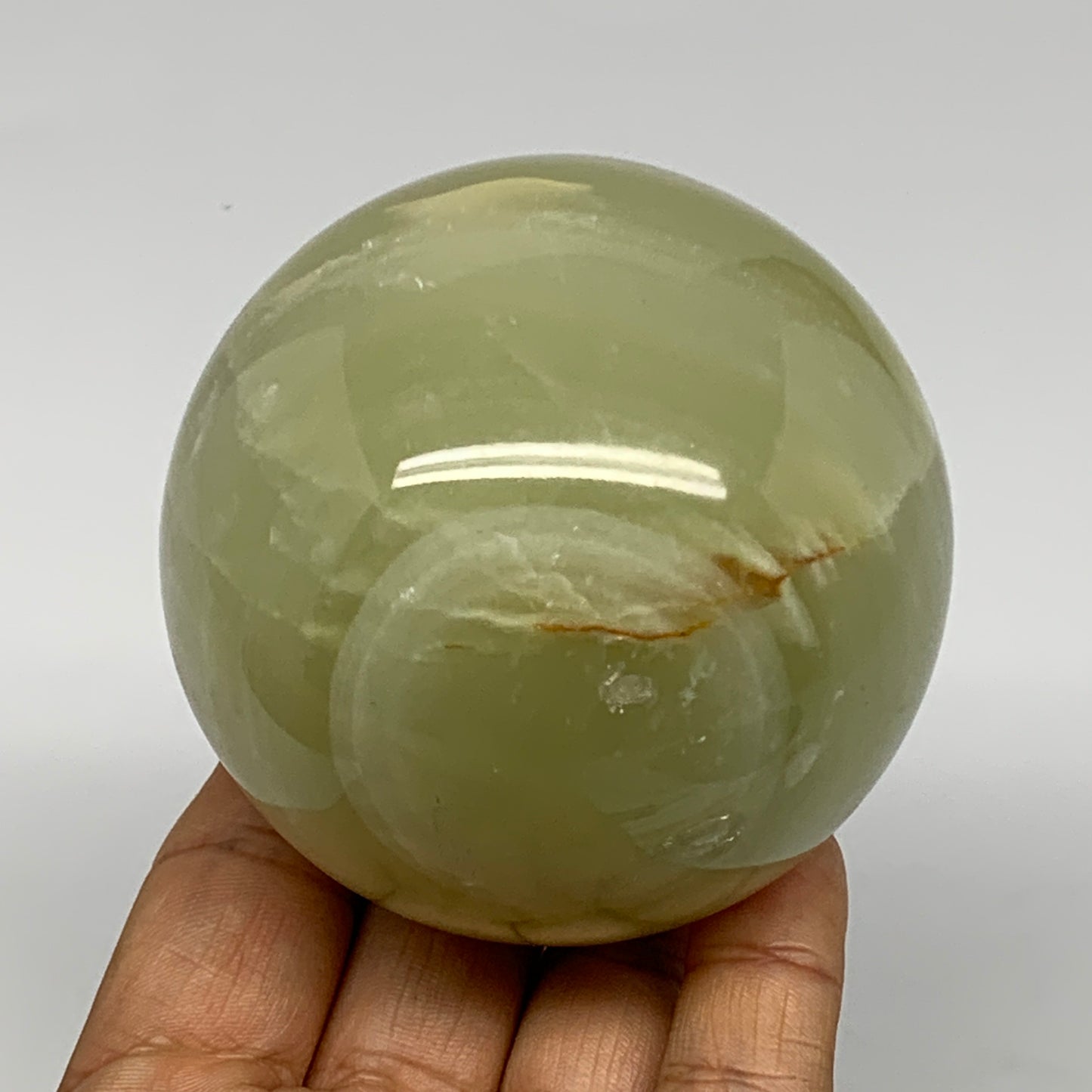543g, 2.93" (73mm), Large Green Onyx Sphere Ball Gemstone @Afghanistan, B26011