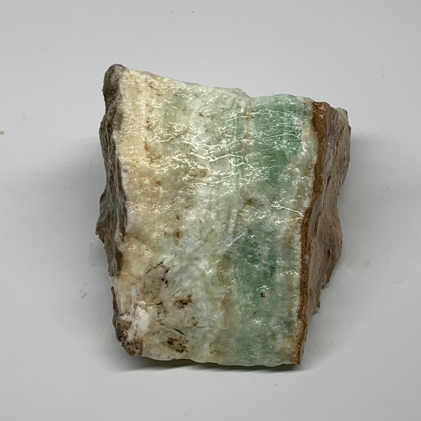 768g,4.4"x3.3"x2.4", Rough Pistachio Calcite Chunk Mineral @Afghanistan, B24590