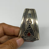 33.9g, 1.6" Red Carnelian Turkmen Cuff Bracelet Tribal Small Marquise, B13442