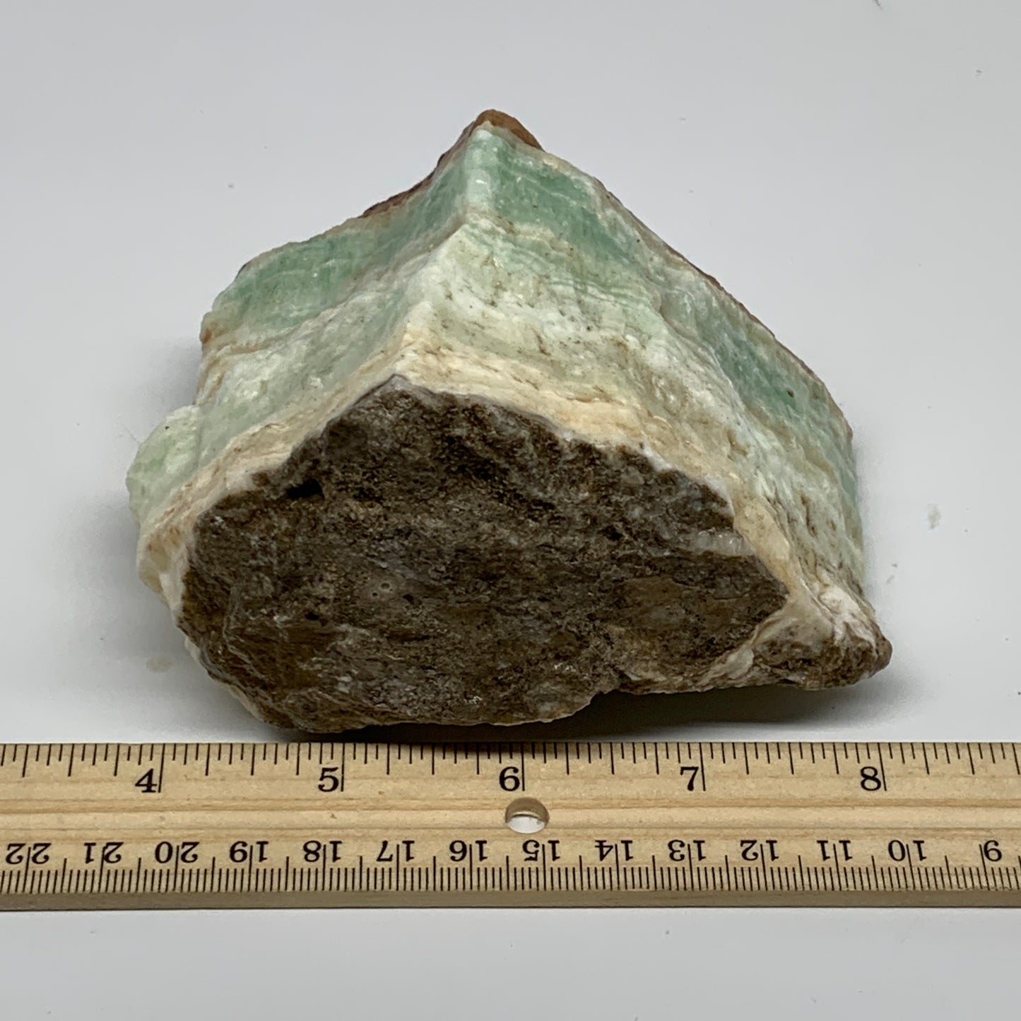 768g,4.4"x3.3"x2.4", Rough Pistachio Calcite Chunk Mineral @Afghanistan, B24590