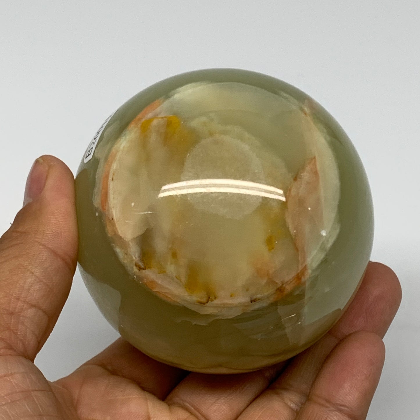 543g, 2.93" (73mm), Large Green Onyx Sphere Ball Gemstone @Afghanistan, B26011
