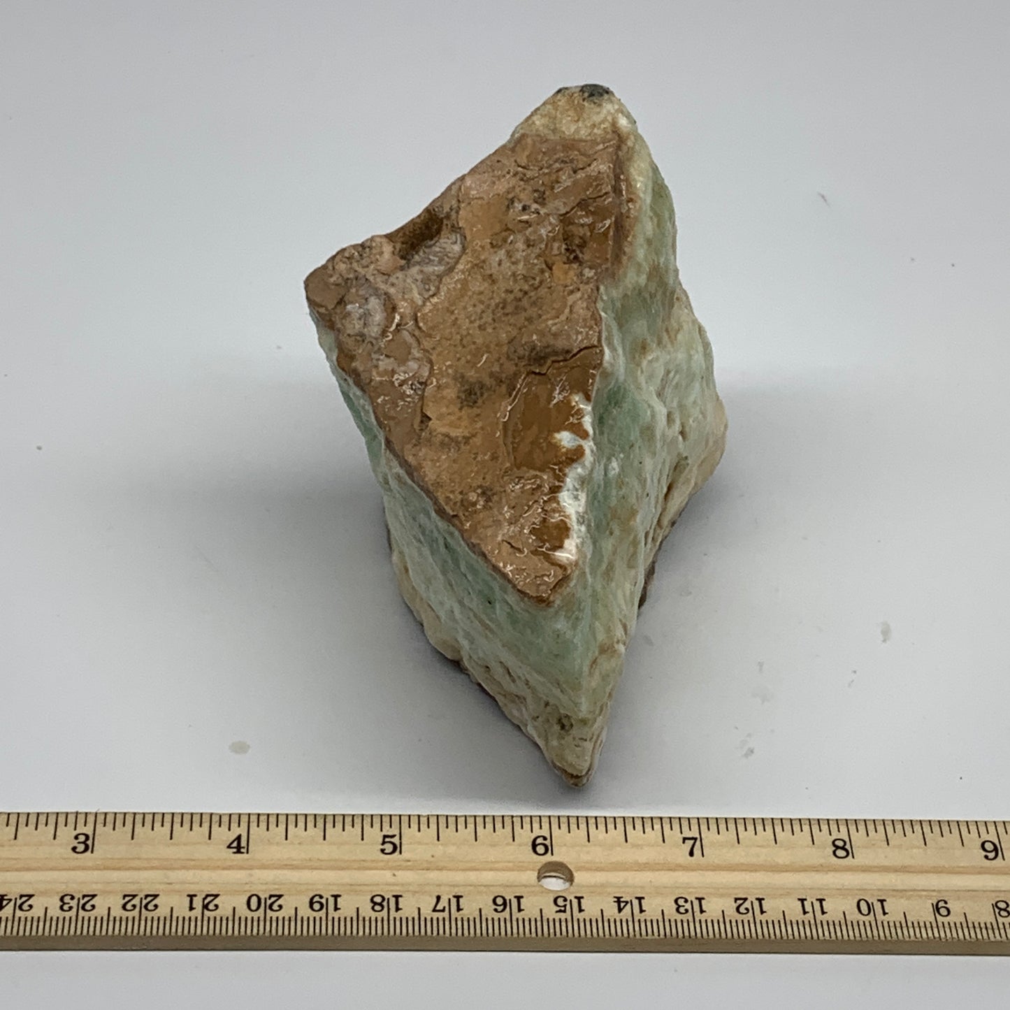 768g,4.4"x3.3"x2.4", Rough Pistachio Calcite Chunk Mineral @Afghanistan, B24590