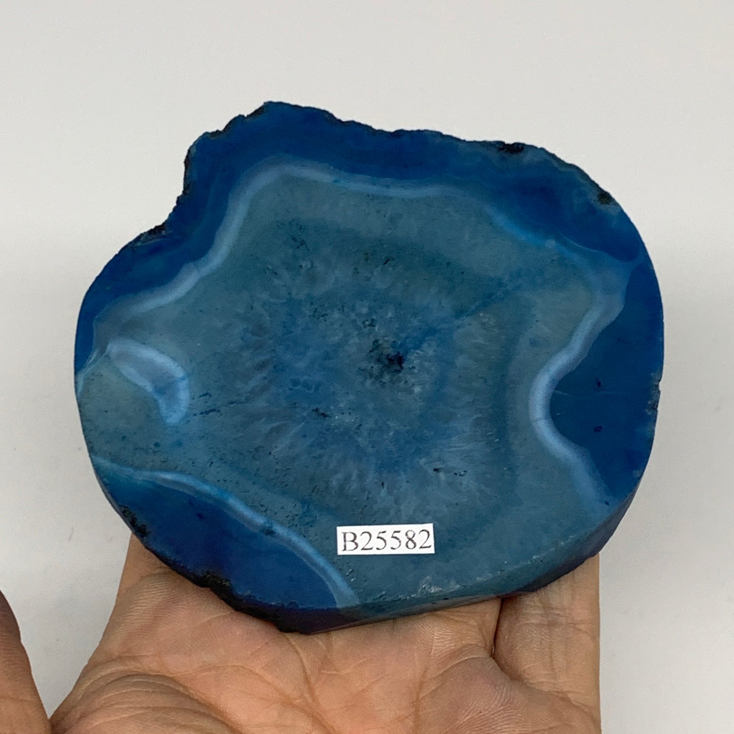 186.5g, 3.6"x3.4"x0.6", Dyed Agate Tea Light Candle Holder Crystal, B25582