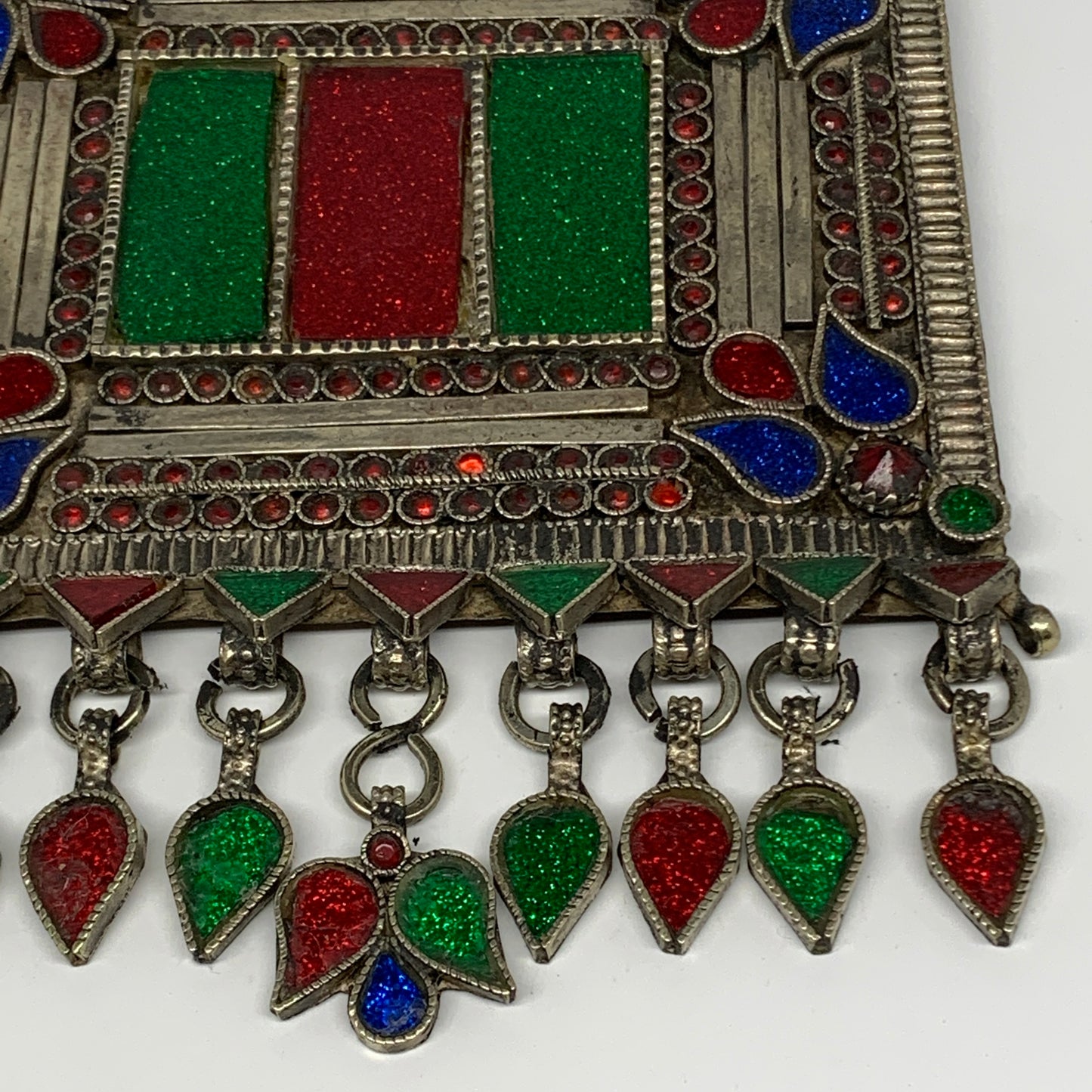 255.4g, 7"x5.3", Kuchi Pendant Large Ethnic Tribal Gypsy, ATS, @Afghanistan,B143