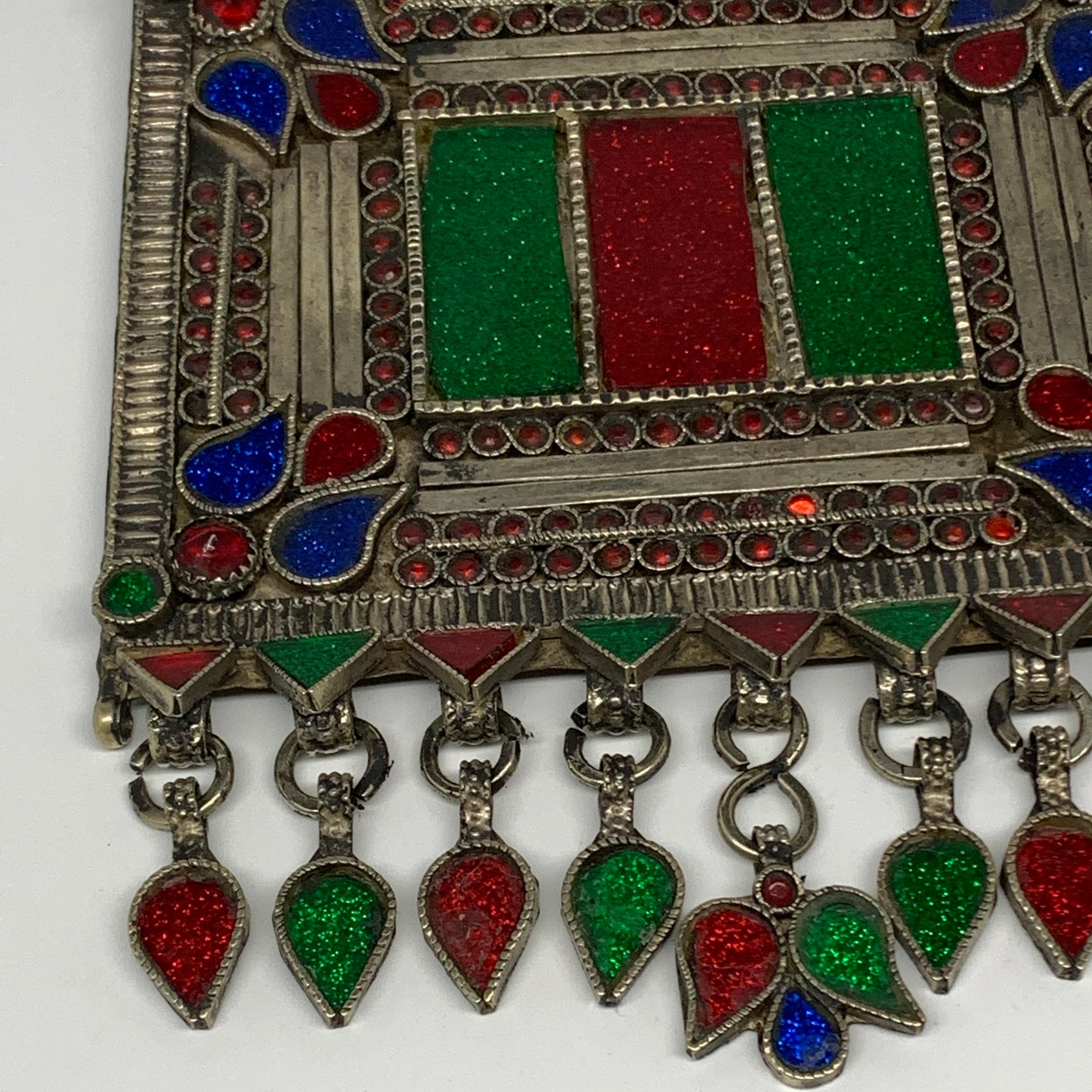 255.4g, 7"x5.3", Kuchi Pendant Large Ethnic Tribal Gypsy, ATS, @Afghanistan,B143