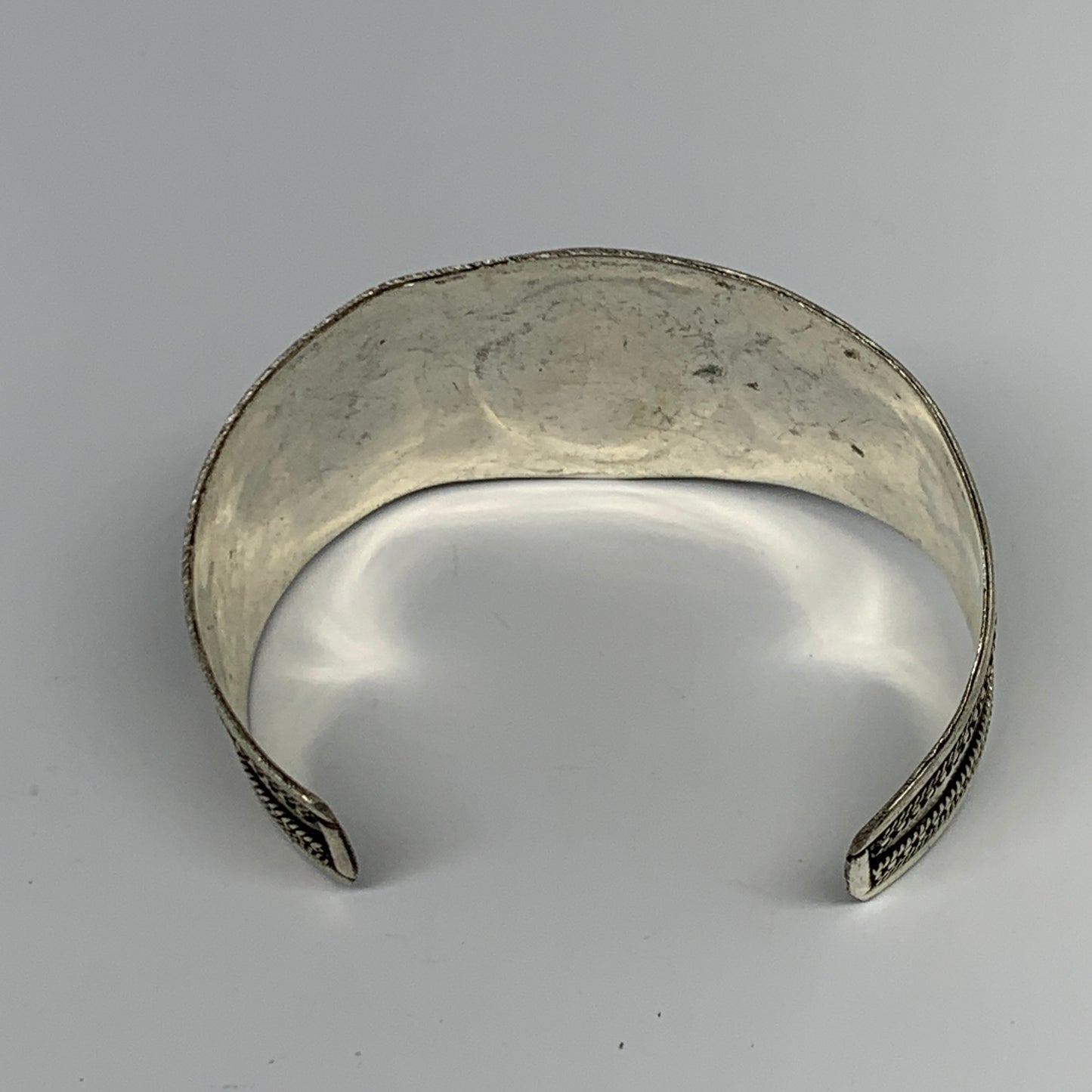 32.6g, 1.6" Red Carnelian Turkmen Cuff Bracelet Tribal Small Marquise, B13443