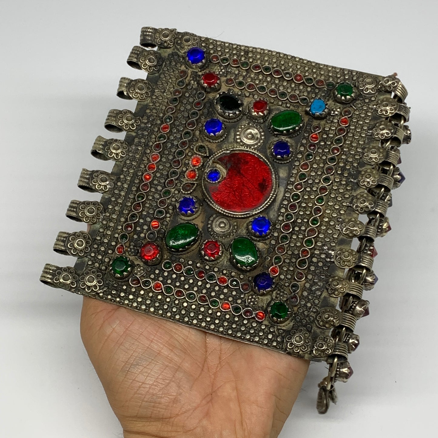 292.6g, 7"x5.5", Kuchi Pendant Large Ethnic Tribal Gypsy, ATS, @Afghanistan,B143