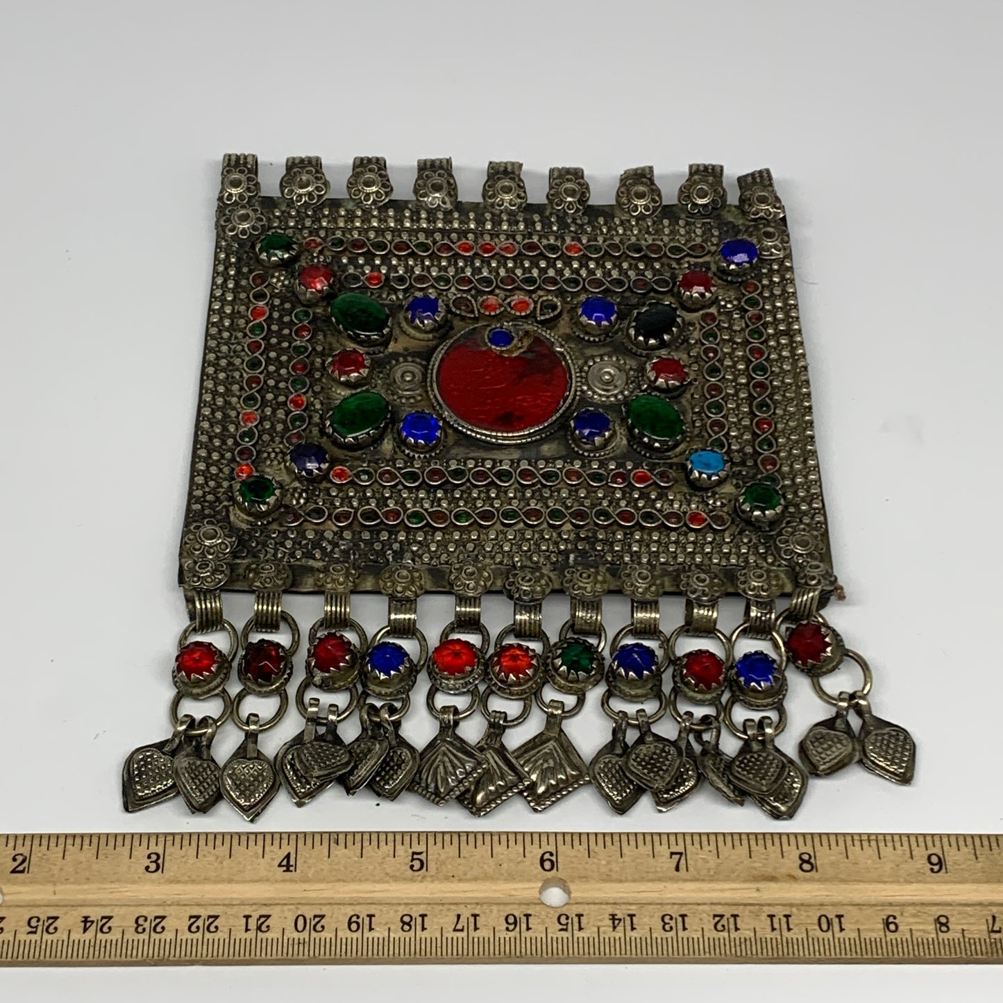 292.6g, 7"x5.5", Kuchi Pendant Large Ethnic Tribal Gypsy, ATS, @Afghanistan,B143
