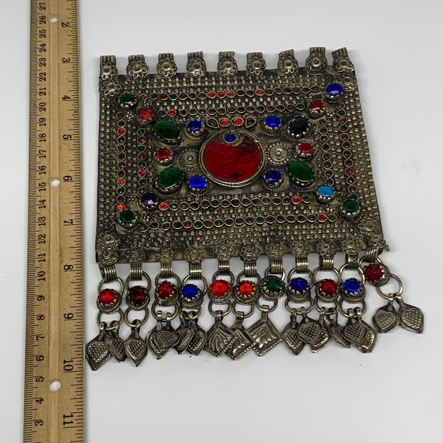 292.6g, 7"x5.5", Kuchi Pendant Large Ethnic Tribal Gypsy, ATS, @Afghanistan,B143