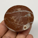 48.7g, 1.8"x0.6", Natural Untreated Red Shell Fossils Round Palms-tone, F1139