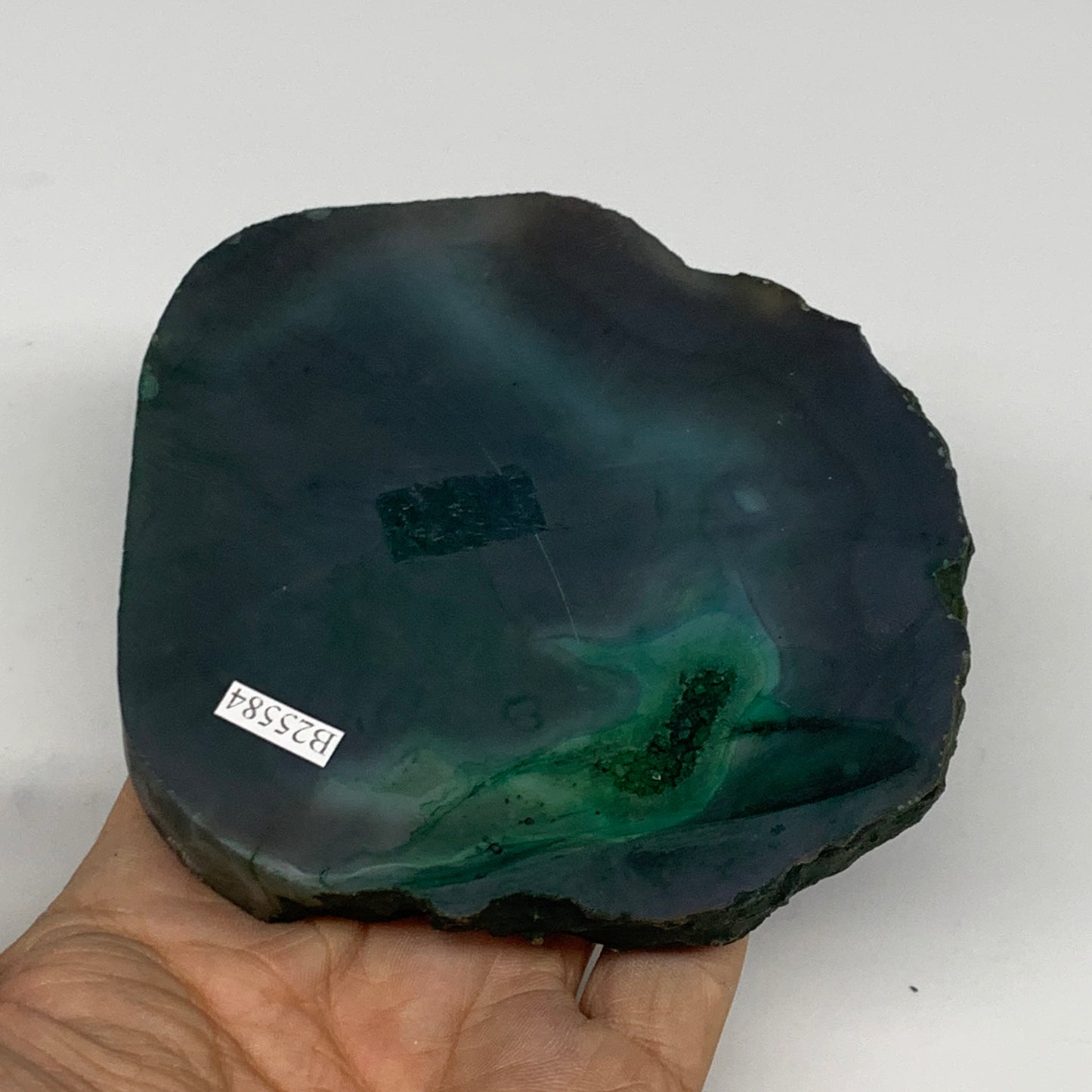 308.2g, 4"x3.9"x0.7", Dyed Agate Tea Light Candle Holder Crystal, B25584