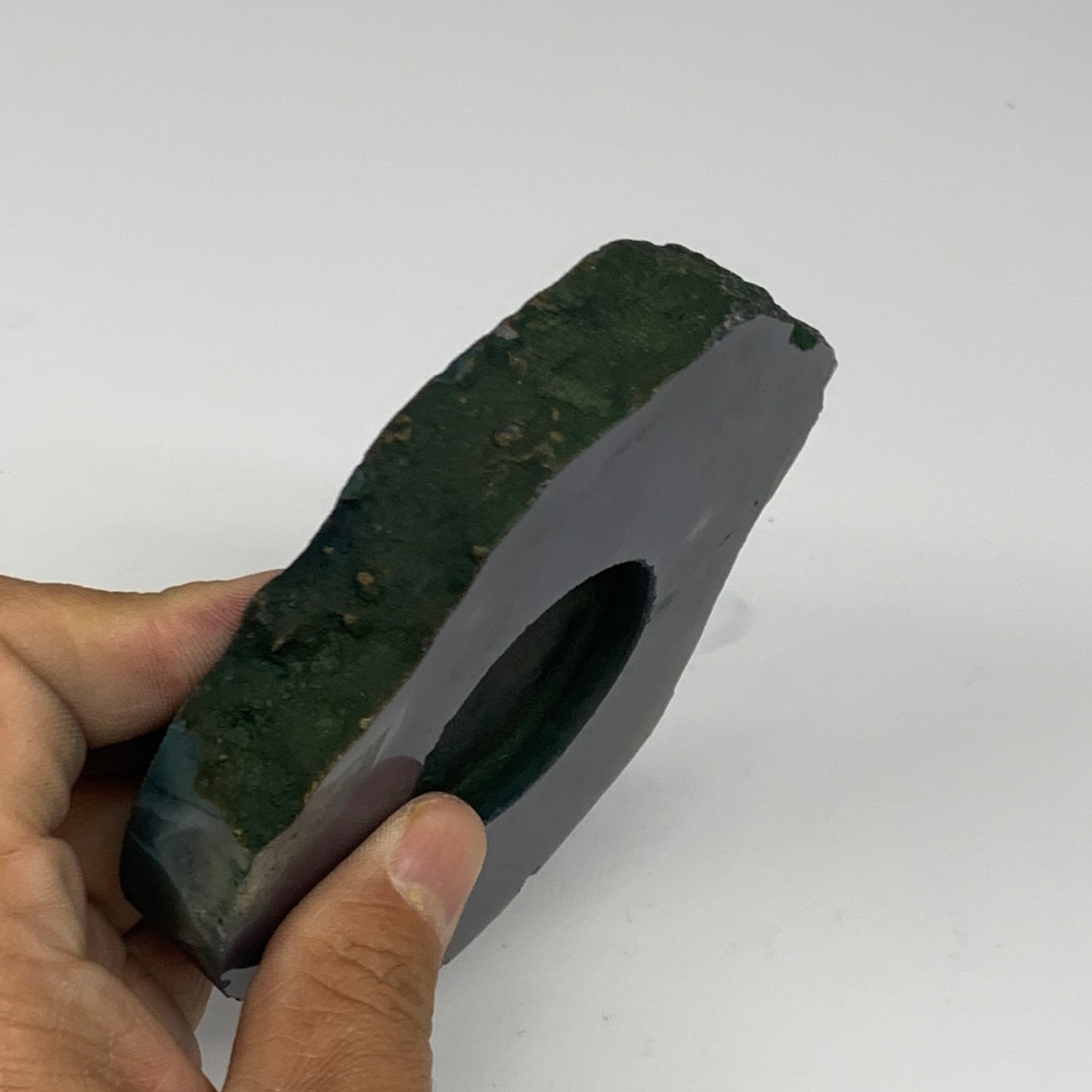 308.2g, 4"x3.9"x0.7", Dyed Agate Tea Light Candle Holder Crystal, B25584