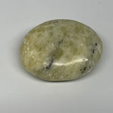 65g, 2"x1.7"x0.8", Natural Yellow Calcite Palm-Stone Crystal Polished Reiki, B16