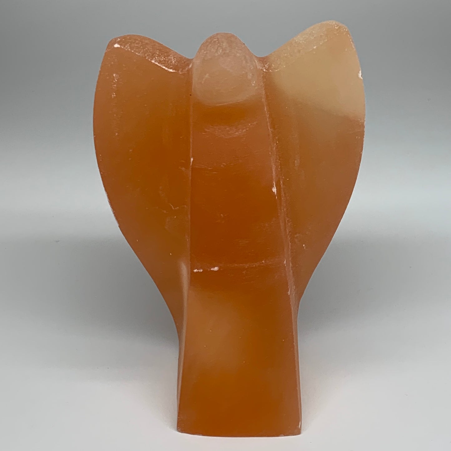 1886g, 7.75"x4.8"x2.9" Orange Selenite (Satin Spar) Angel Lamps @Morocco,B9430