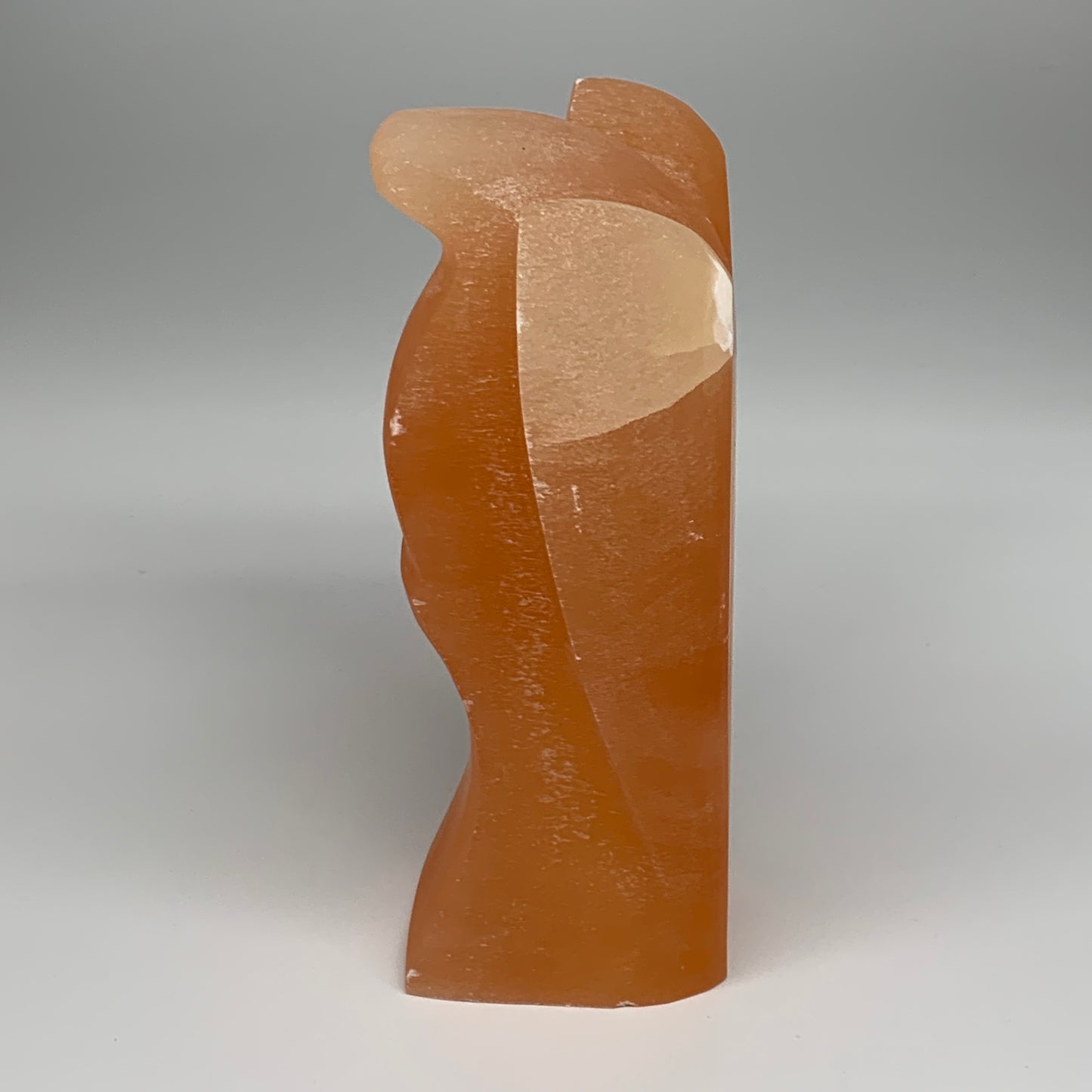 1886g, 7.75"x4.8"x2.9" Orange Selenite (Satin Spar) Angel Lamps @Morocco,B9430