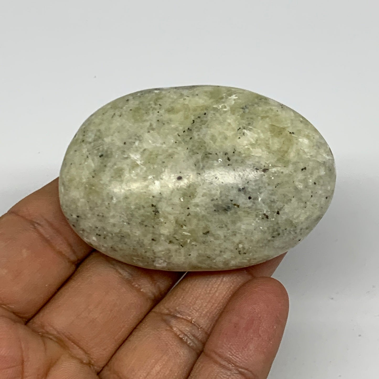 79.2g, 2.4"x1.6"x0.8", Natural Yellow Calcite Palm-Stone Crystal Polished Reiki,
