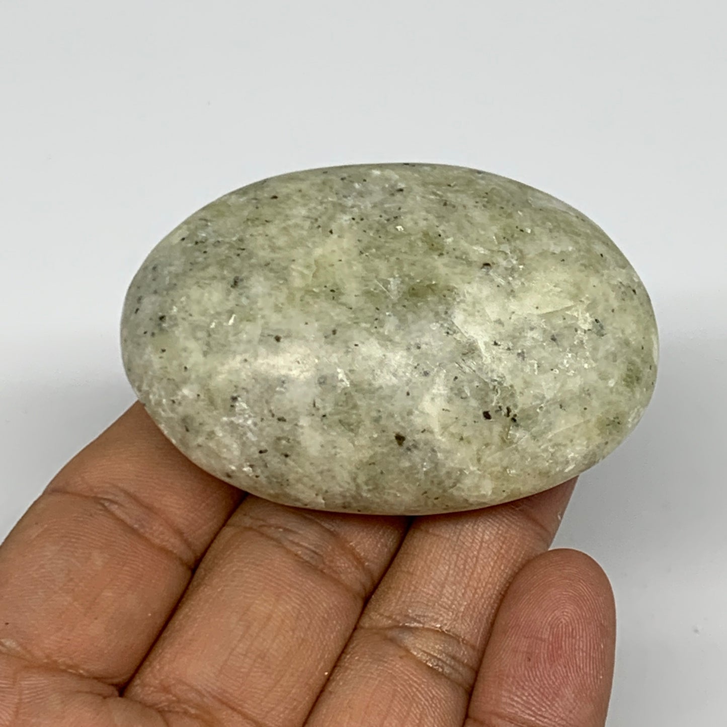 79.2g, 2.4"x1.6"x0.8", Natural Yellow Calcite Palm-Stone Crystal Polished Reiki,