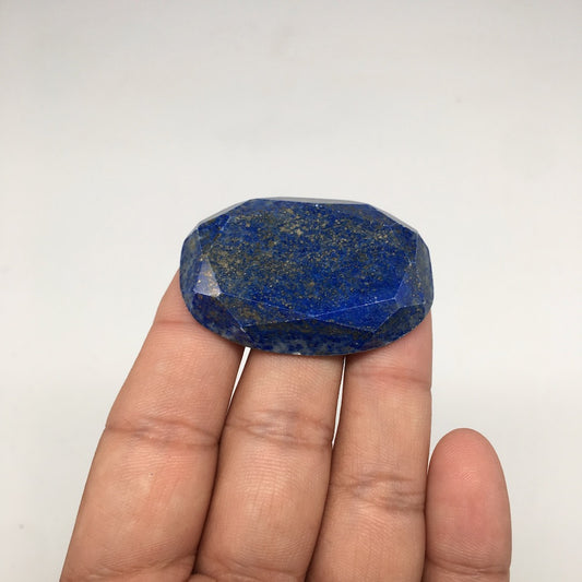 18.6g, 1.8"x1.2" Natural Lapis Lazuli Oval Faceted Cabochon @Afghanistan,CP40 - watangem.com