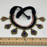 Turkmen Choker Vintage Afghan Kuchi Tribal Blue Fashion Glass Choker Necklace CN