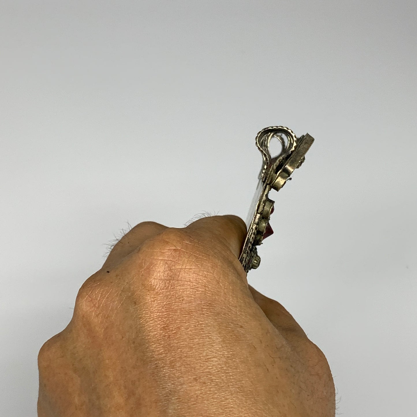 252.2g, 7"x5.4", Kuchi Pendant Large Ethnic Tribal Gypsy, ATS, @Afghanistan,B143