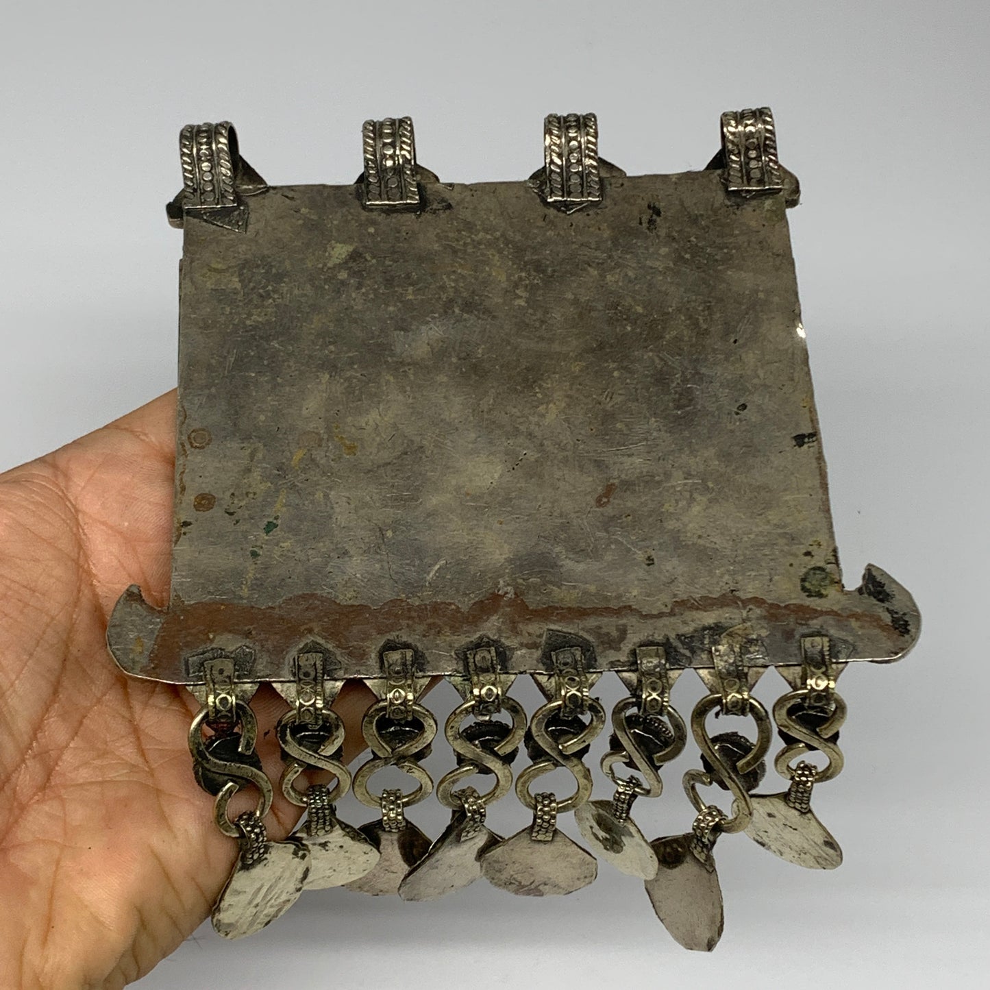 252.2g, 7"x5.4", Kuchi Pendant Large Ethnic Tribal Gypsy, ATS, @Afghanistan,B143
