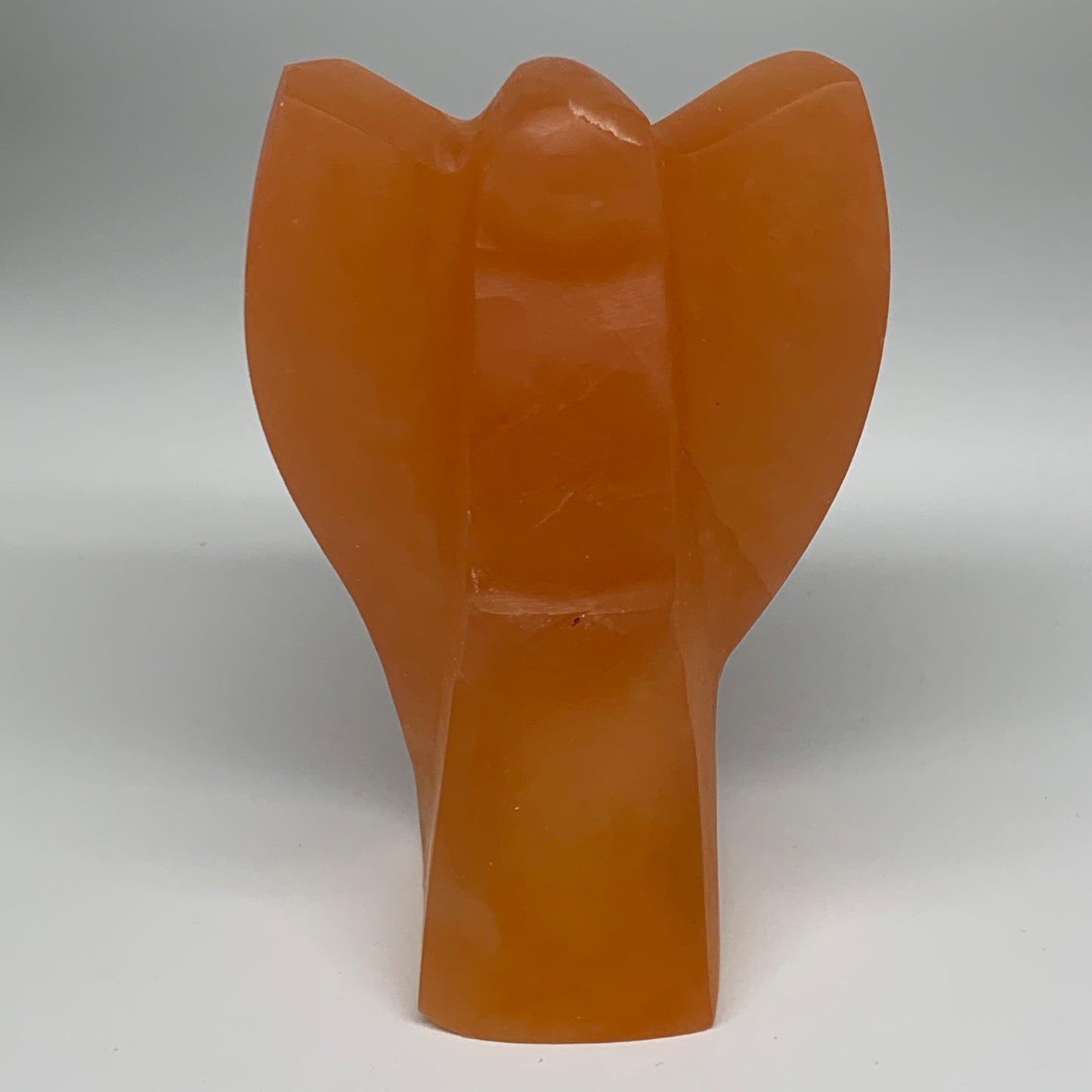 2020g, 7.5"x4.7"x3.2" Orange Selenite (Satin Spar) Angel Lamps @Morocco,B9431