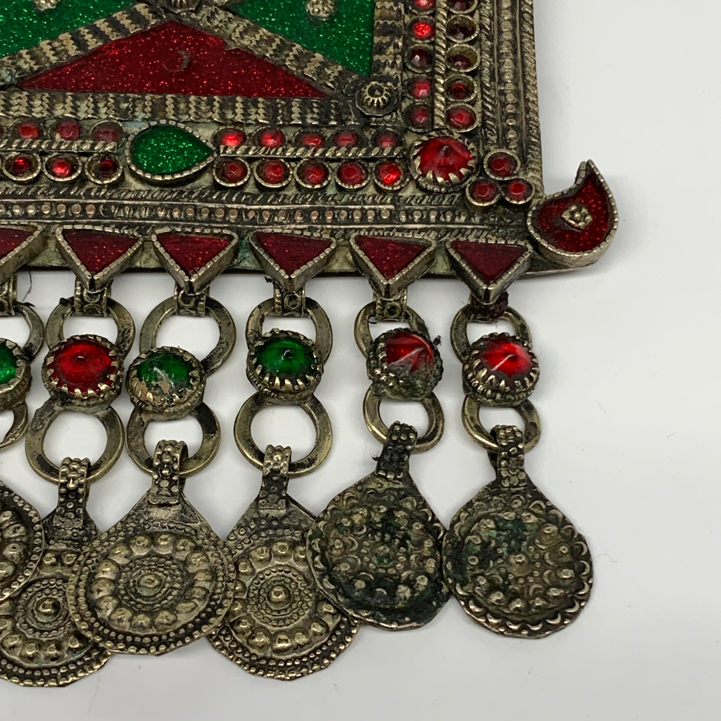 252.2g, 7"x5.4", Kuchi Pendant Large Ethnic Tribal Gypsy, ATS, @Afghanistan,B143