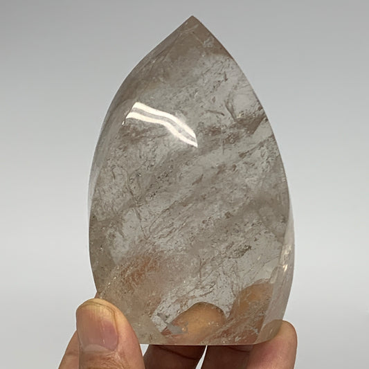 383.1g, 3.8"x2.4"x1.8", Natural Smoky Quartz Flame Polished Crystal @Brazil, B19