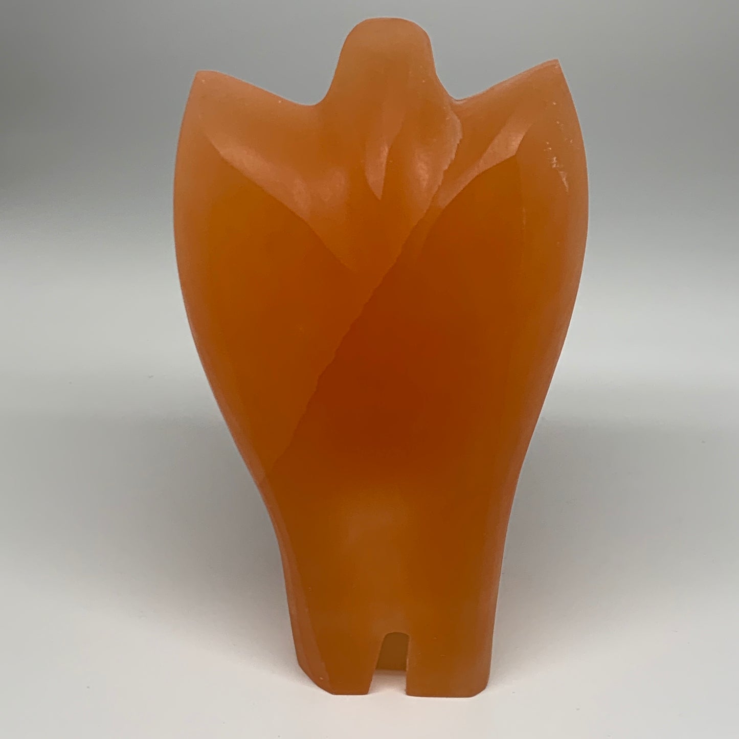 2020g, 7.5"x4.7"x3.2" Orange Selenite (Satin Spar) Angel Lamps @Morocco,B9431