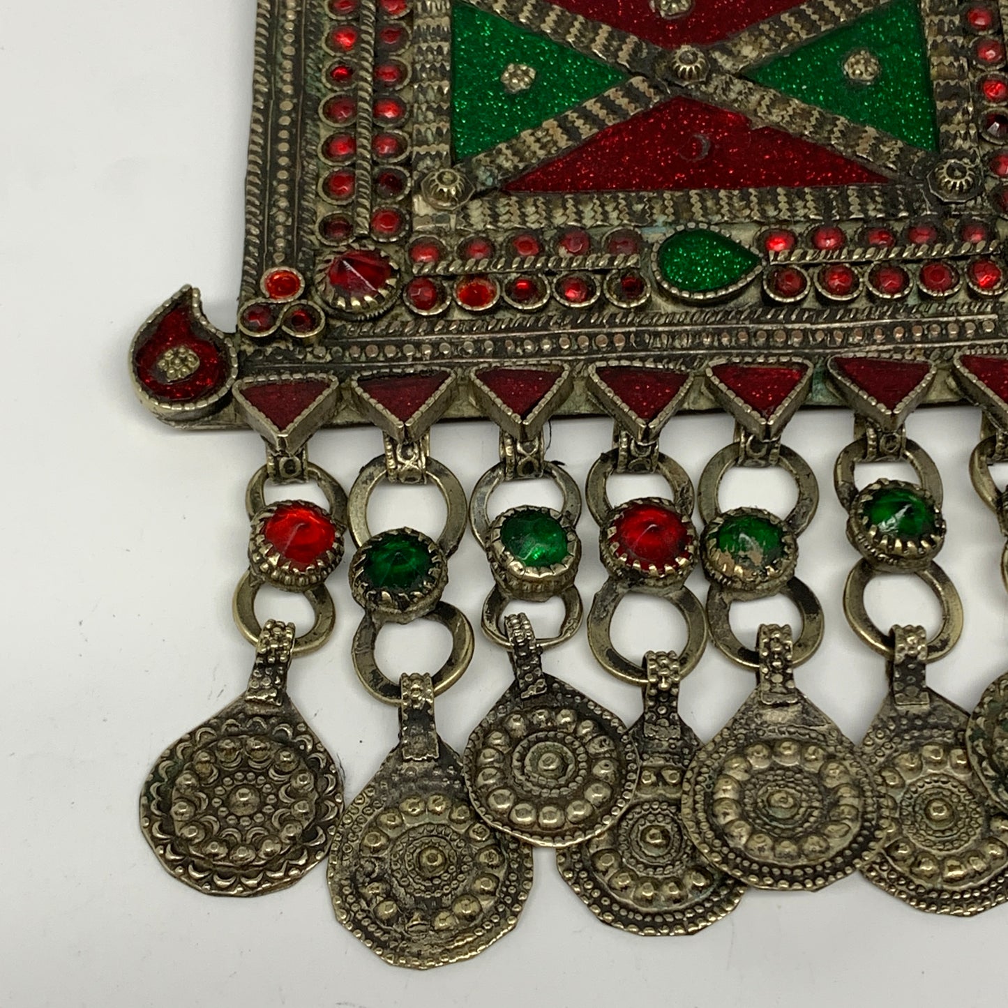 252.2g, 7"x5.4", Kuchi Pendant Large Ethnic Tribal Gypsy, ATS, @Afghanistan,B143