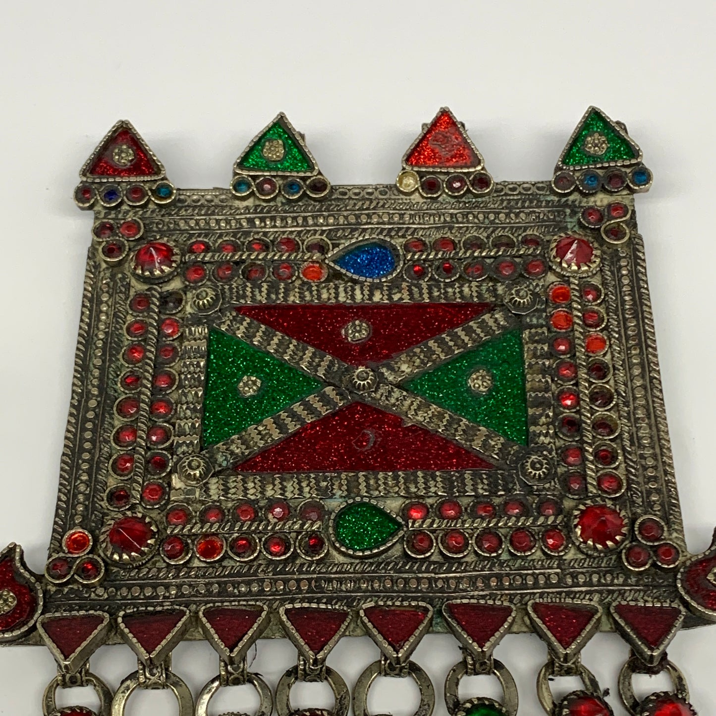 252.2g, 7"x5.4", Kuchi Pendant Large Ethnic Tribal Gypsy, ATS, @Afghanistan,B143