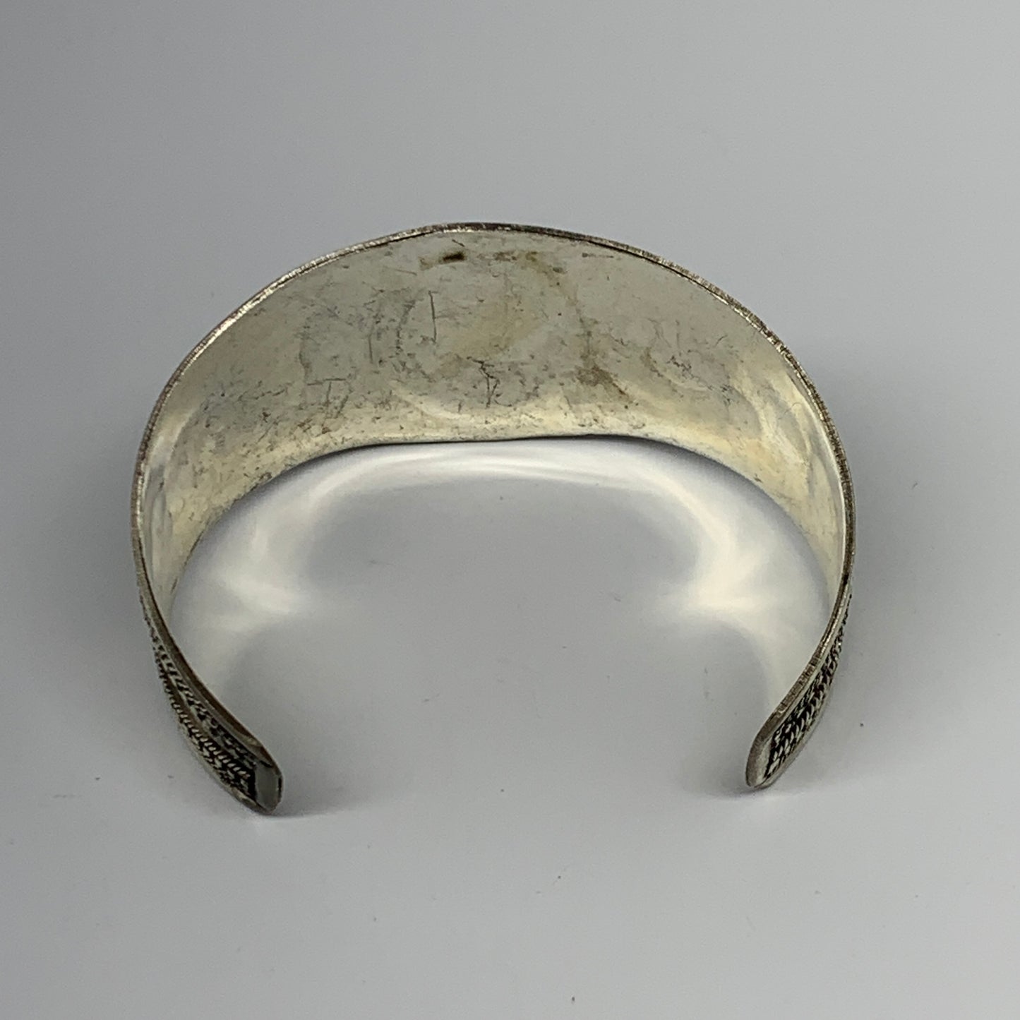 33.3g, 1.6" Red Carnelian Turkmen Cuff Bracelet Tribal Small Marquise, B13447