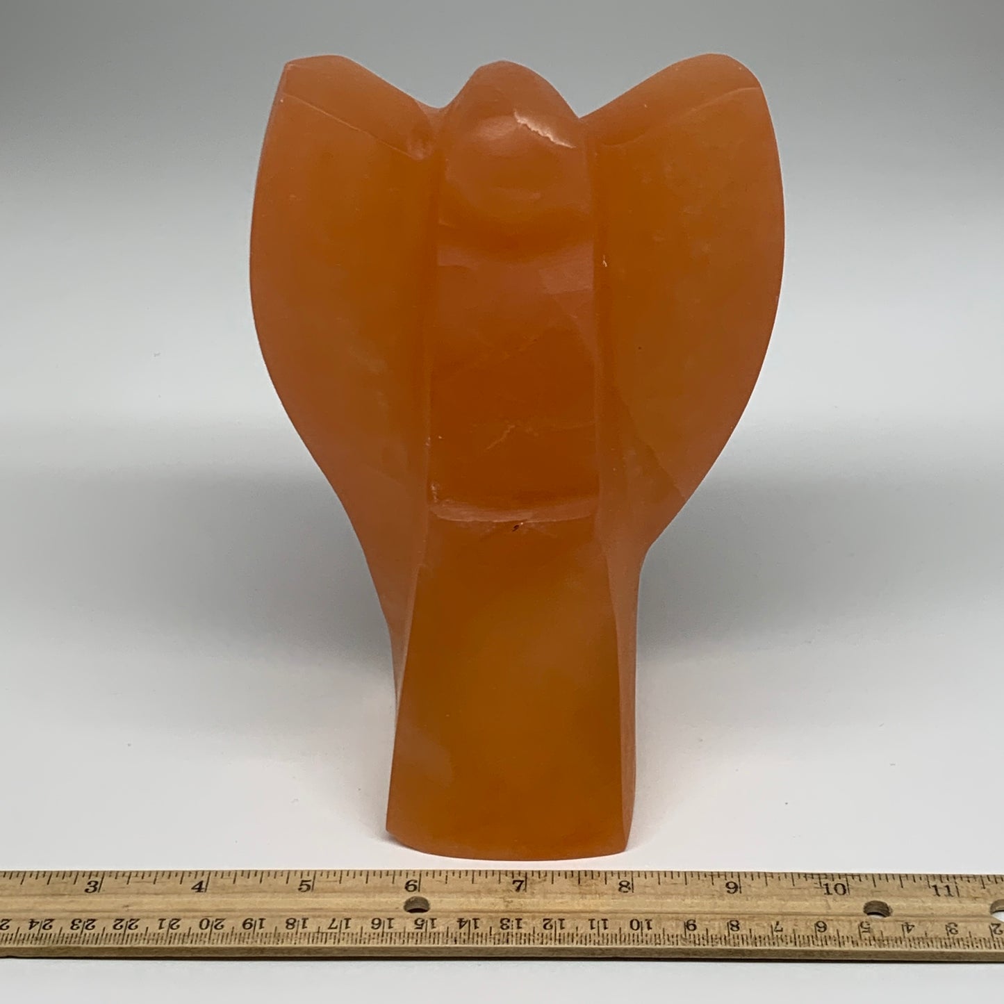 2020g, 7.5"x4.7"x3.2" Orange Selenite (Satin Spar) Angel Lamps @Morocco,B9431