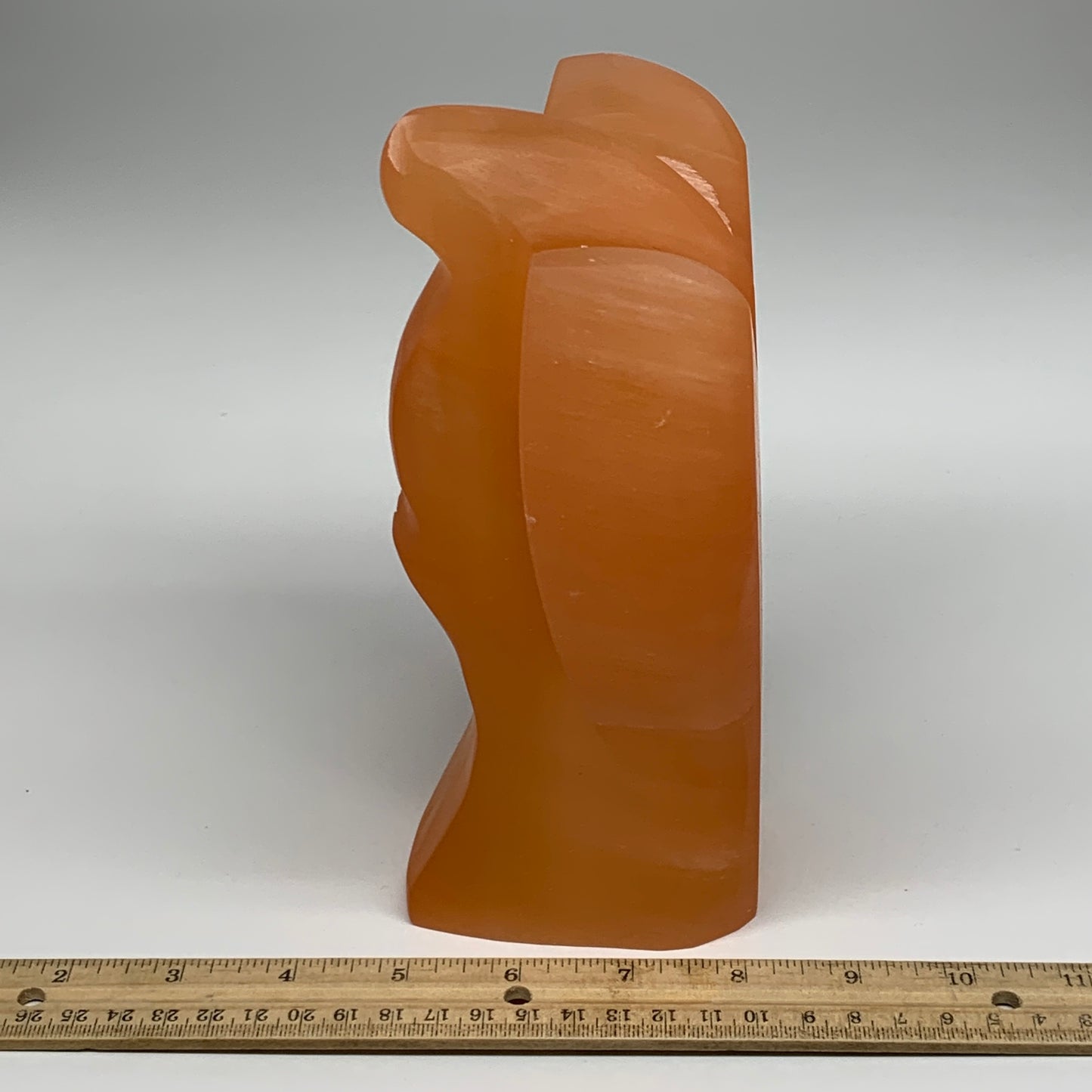 2020g, 7.5"x4.7"x3.2" Orange Selenite (Satin Spar) Angel Lamps @Morocco,B9431