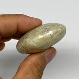76.2g, 2.3"x1.7"x0.8", Natural Yellow Calcite Palm-Stone Crystal Polished Reiki,