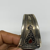 33.2g, 1.6" Red Carnelian Turkmen Cuff Bracelet Tribal Small Marquise, B13448