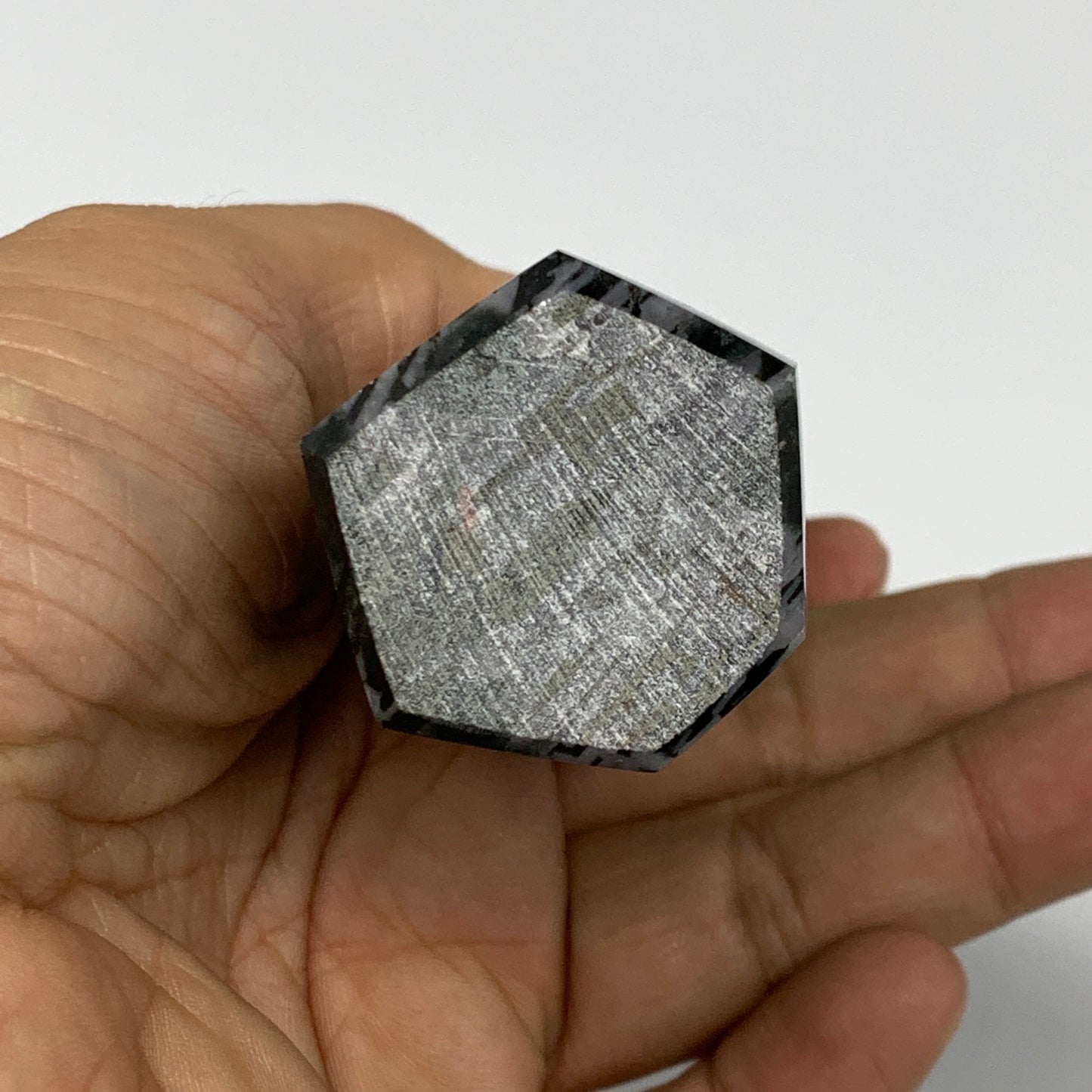 293g, 6.2" x 1.3" x 1.3" Indigo Gabro Merlinite Point Tower @Madagascar,B18352