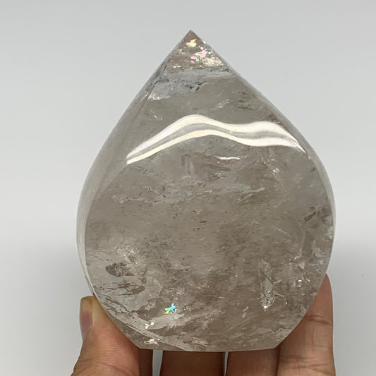 445.7g, 3.5"x3.1"x1.8", Natural Quartz Flame Polished Crystal @Brazil, B19142
