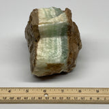 1138g, 4.2"x3.5"x3.2", Rough Pistachio Calcite Chunk Mineral @Afghanistan, B2459